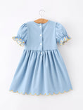 Load image into Gallery viewer, Back to School Pencil Applique Girl Dress Scallop Hem