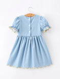 Load image into Gallery viewer, Back to School Pencil Applique Girl Dress Scallop Hem