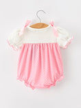 Load image into Gallery viewer, Pink Ballet Embroidery Bow Bubble Romper
