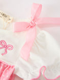 Load image into Gallery viewer, Pink Ballet Embroidery Bow Bubble Romper