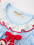 Load image into Gallery viewer, Christmas Santa Bow Plaid Girls Bubble Romper