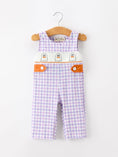 Load image into Gallery viewer, Halloween Ghost Plaid Smocked Baby Boy Romper