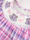 Load image into Gallery viewer, Halloween Plaid Bat Smocked Girls Romper