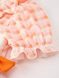 Load image into Gallery viewer, Halloween Pumpkin Plaid Bow Girls Dress