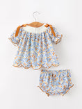 Load image into Gallery viewer, Fall Floral Smocked Girls Bloomer Set