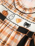 Load image into Gallery viewer, Halloween Plaid Smocked Girls Dress