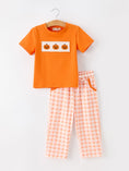 Load image into Gallery viewer, Halloween Pumpkin Plaid Boys Pants Set