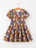 Load image into Gallery viewer, Fall Floral Twirl Girls Dress Short Sleeve