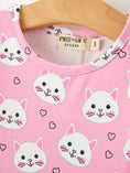 Load image into Gallery viewer, Fall Cat Print Girls Ruffle Hem Twirl Dress