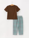 Load image into Gallery viewer, Plaid Moose Smocked Boys Short Sleeve Pant Set