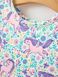Load image into Gallery viewer, Unicorn Floral Print Girls Short Sleeve Twirl Dress