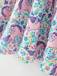 Load image into Gallery viewer, Unicorn Floral Print Girls Short Sleeve Twirl Dress