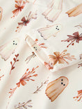 Load image into Gallery viewer, Halloween Ghost Floral Bow Girls Long Sleeve Twirl Dress