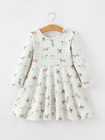 Load image into Gallery viewer, Fall Plaid Dog Print Girls Long Sleeve Twirl Dress