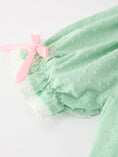 Load image into Gallery viewer, Christmas Mint Green Smocked Santa Girls Puff Sleeve Dress