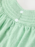 Load image into Gallery viewer, Christmas Mint Green Smocked Santa Girls Puff Sleeve Dress