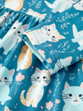 Load image into Gallery viewer, Fall Cat Print Girls Long Sleeve Ruffle Hem Dress