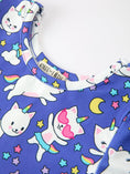 Load image into Gallery viewer, Halloween Ghost Cat Print Girls Long Sleeve Twirl Dress