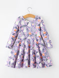 Load image into Gallery viewer, Halloween Ghost Pumpkin Girls Long Sleeve Twirl Dress
