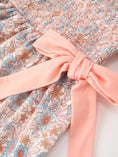 Load image into Gallery viewer, Fall Floral Girls Dress Smocked Ruffle Neck Bow