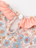 Load image into Gallery viewer, Fall Floral Girls Dress Smocked Ruffle Neck Bow