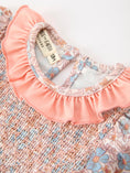 Load image into Gallery viewer, Fall Floral Baby Romper Smocked Ruffle Neck Bow