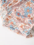 Load image into Gallery viewer, Fall Floral Baby Romper Smocked Ruffle Neck Bow