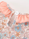 Load image into Gallery viewer, Fall Floral Baby Romper Smocked Ruffle Neck Bow