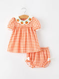 Load image into Gallery viewer, Thanksgiving Halloween Pumpkin Puff Sleeve Girls Bloomer Set