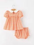 Load image into Gallery viewer, Thanksgiving Halloween Pumpkin Puff Sleeve Girls Bloomer Set