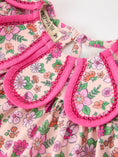 Load image into Gallery viewer, Hot Pink Floral Petals Collar Girl Bloomer Set