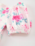 Load image into Gallery viewer, Fall Pink Floral Puff Sleeve Girls Dress