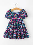 Load image into Gallery viewer, Fall Vintage Wildflower Puff Sleeve Girls Dress