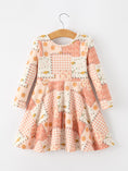 Load image into Gallery viewer, Thanksgiving Halloween Patchwork Girls Dress