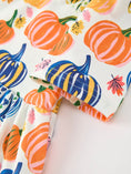 Load image into Gallery viewer, Halloween Pumpkin Print Girls Ruffle Hem Dress