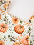 Load image into Gallery viewer, Fall Pumpkin Floral Girls Ruffle Hem Dress
