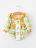 Load image into Gallery viewer, Thanksgiving Turkey Plaid Baby Girl Bubble Romper
