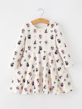 Load image into Gallery viewer, Halloween Vintage Cameo Print Girls Twirl Dress