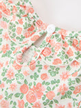 Load image into Gallery viewer, Fall Blush Floral Girls Dress Smocked Petal Collar