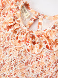Load image into Gallery viewer, Fall Rust Floral Baby Girls Dress Smocked Petal Collar