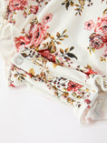 Load image into Gallery viewer, Fall Garden Baby Romper Smocked Petal Collar Bow