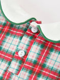 Load image into Gallery viewer, Christmas Tree Plaid Boys Romper Peter Pan Collar Smocked