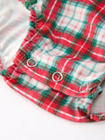 Load image into Gallery viewer, Christmas Tree Plaid Boys Romper Peter Pan Collar Smocked