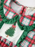 Load image into Gallery viewer, Christmas Tree Plaid Girls Dress Petals Collar Ruffle