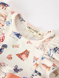 Load image into Gallery viewer, Fall Dog Print Girls Long Sleeve Ruffle Bow Romper