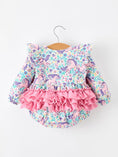 Load image into Gallery viewer, Unicorn Floral Print Girls Long Sleeve Romper