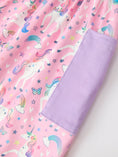 Load image into Gallery viewer, Pink Unicorn Girls Pocket Dress Rainbow Star Print