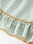 Load image into Gallery viewer, Fall Plaid Girls Dress Pumpkin Applique Ruffle Button Dress