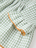 Load image into Gallery viewer, Fall Plaid Baby Girl Outfit Set Pumpkin Applique Ruffle Top Bloomer