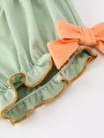Load image into Gallery viewer, Fall Plaid Baby Girl Outfit Set Pumpkin Applique Ruffle Top Bloomer